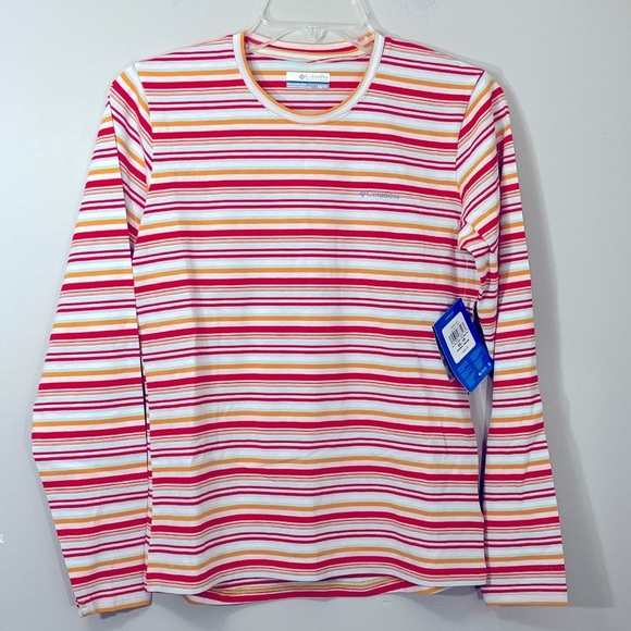 Columbia Long Sleeve Striped Performance Stretch Top Womens XS UPF 50 NWT - Picture 1 of 11